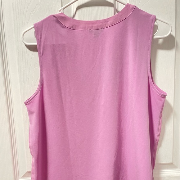 Ann Taylor Petite Mixed Media Pleat Front Top - Picture 5 of 8